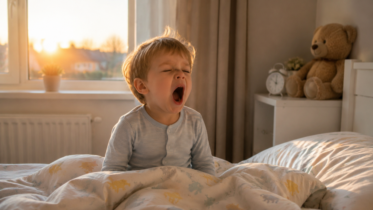 Ребёнок просыпается слишком рано утром: как помочь спать дольше